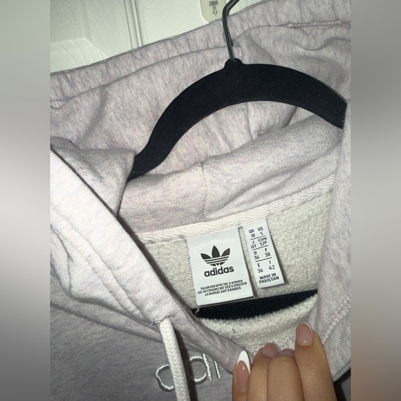 Adidas Purple Cropped Hoodie Sweatshirt - Picture 6 of 10